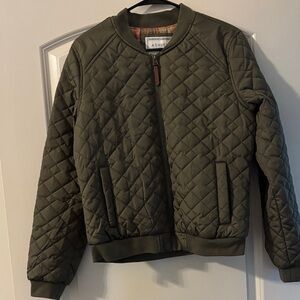 Quilted Olive Green Bomber Jacket Ashley NWT